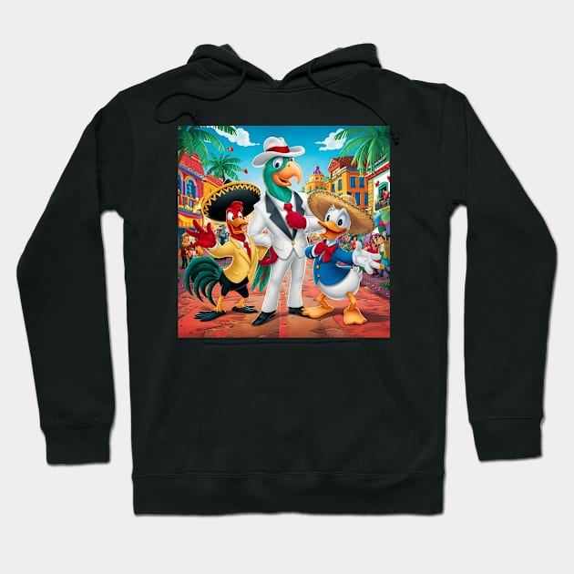 The Three Caballeros Hoodie by Florian Sallo